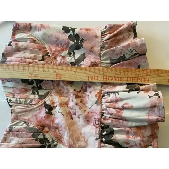 Express XL Pink Floral Cami Tank White Black Bold Flower Sleeveless Top - Picture 8 of 9